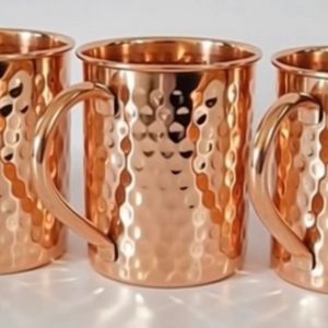 Koper drinkbeker Gehamerd
