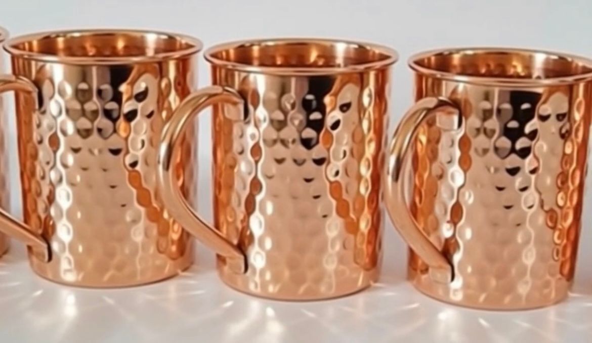 Koper drinkbeker Gehamerd