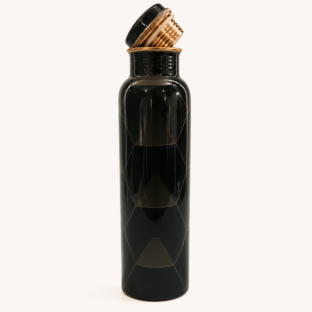 Koper waterfles zwart 750ml